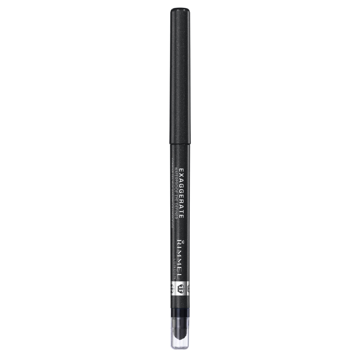 Rimmel Exaggerate Eyeliner showing retractable pencil and built-in smudger