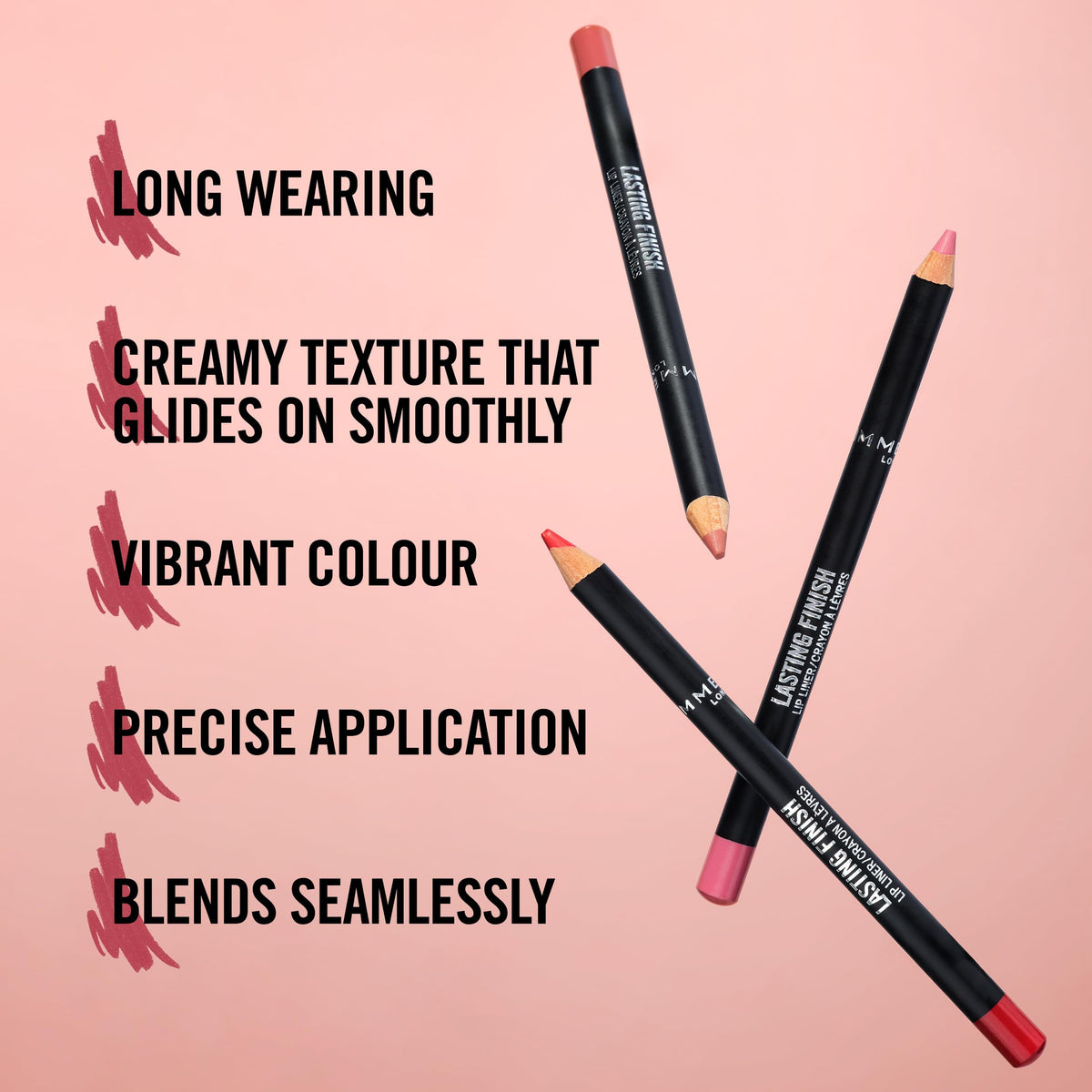 Rimmel Lasting Finish 8HR Lip Liner Pencil swatch on skin
