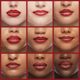 Rimmel Lasting Finish Lip Liner Pencil 580 Bitten Red on lips