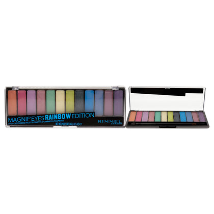 Rimmel Magnif'Eyes Eyeshadow Palette front view showcasing 12 shades