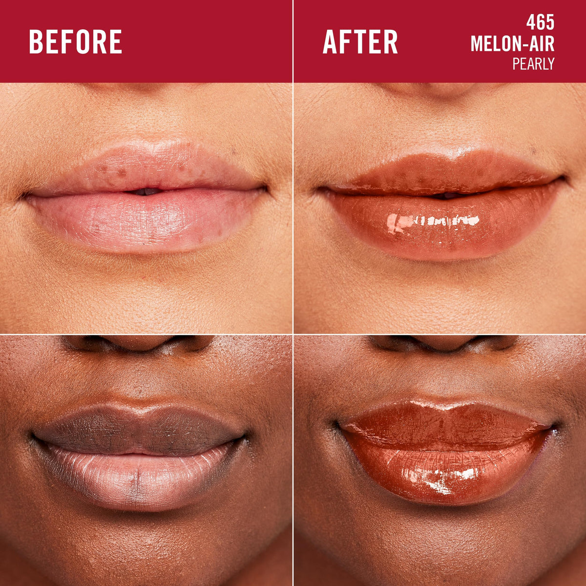 Rimmel Stay Glossy Lip Gloss 465 Melon-Air swatch on skin