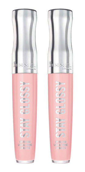 Rimmel Stay Glossy Lip Gloss Pack of 2, Sundae Best front view