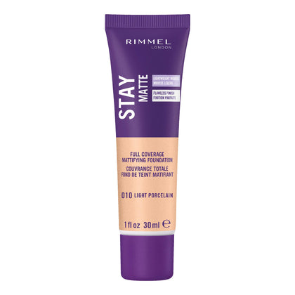 Rimmel Stay Matte Foundation Light Porcelain 1oz front view