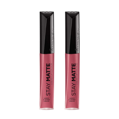 Rimmel Stay Matte Liquid Lip Colour Rose & Shine front view