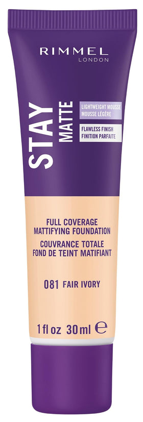 Rimmel Stay Matte Liquid Mousse Foundation 081 Fair Ivory front view