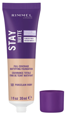 Rimmel Stay Matte Liquid Mousse Foundation 101 Porcelain Ivory packaging