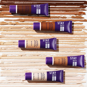 Rimmel Stay Matte Liquid Mousse Foundation 202 Sun Beige application on skin