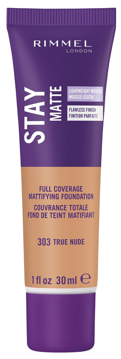 Rimmel Stay Matte Liquid Mousse Foundation 303 True Nude front view