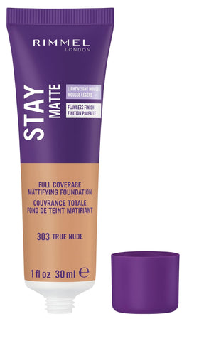 Rimmel Stay Matte Liquid Mousse Foundation 303 True Nude texture close-up
