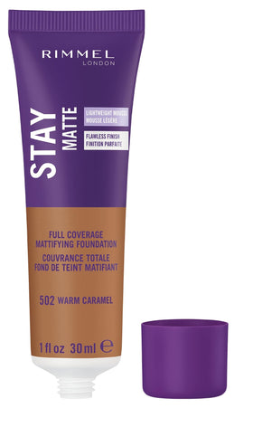 Rimmel Stay Matte Liquid Mousse Foundation 502 Warm Caramel texture close-up
