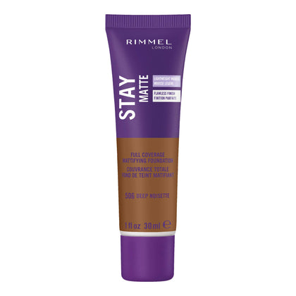 Rimmel Stay Matte Liquid Mousse Foundation 506 Deep Noisette front view