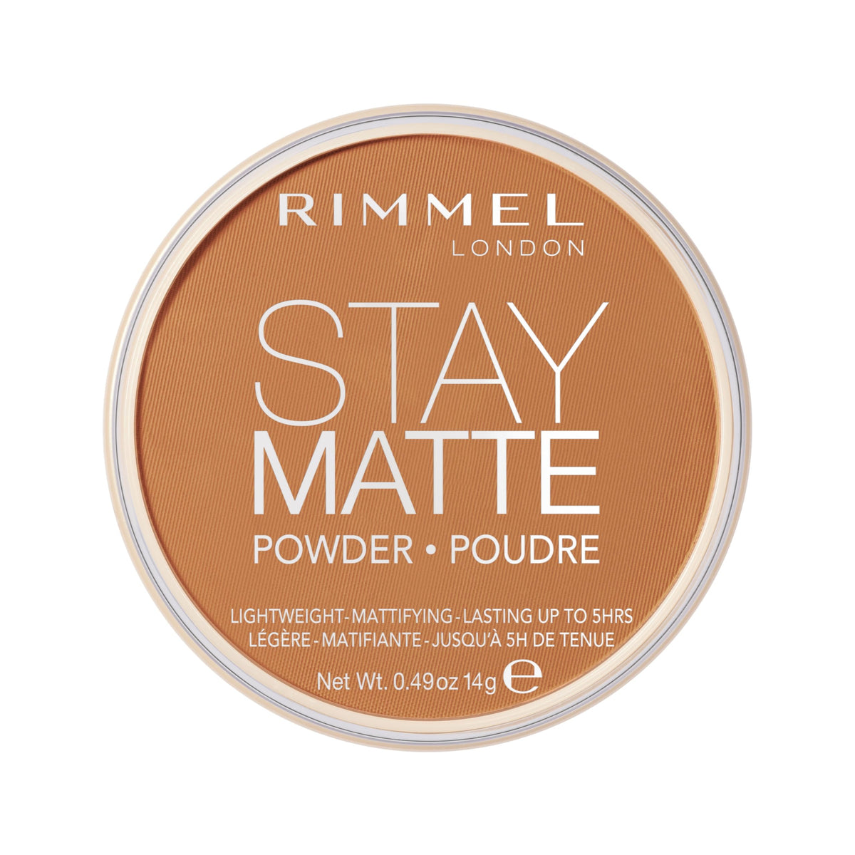 Rimmel Stay Matte Pressed Powder 025 Toffee front view with packaging