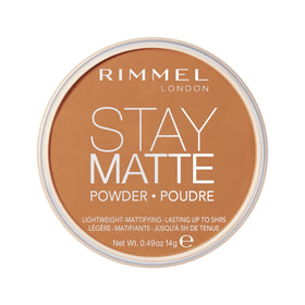 Rimmel Stay Matte Pressed Powder 025 Toffee front view with packaging