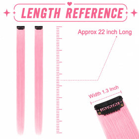 RINBOOOL Light Pink Clip-In Hair Extensions close-up showing clip