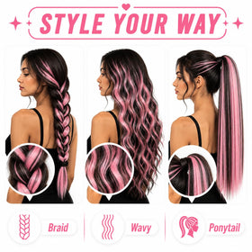 RINBOOOL Light Pink Clip-In Hair Extensions in premium packaging