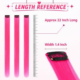 RINBOOOL Pink Hair Extensions Clip-in close-up of clips