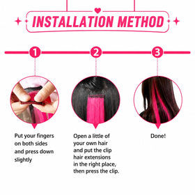 RINBOOOL Pink Hair Extensions Clip-in lifestyle scene