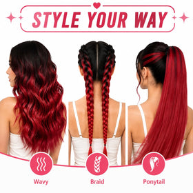 RINBOOOL Red Hair Extensions packaging and contents