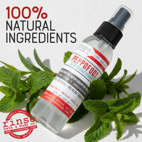 Rinse Bath & Body Peppofoot Peppermint Foot Spray in lifestyle setting
