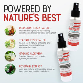 Rinse Bath & Body Peppofoot Peppermint Foot Spray on a gym bag
