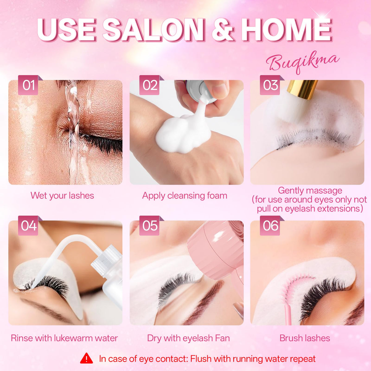 Rinse bottle from Buqikma Lash Cleaning Kit