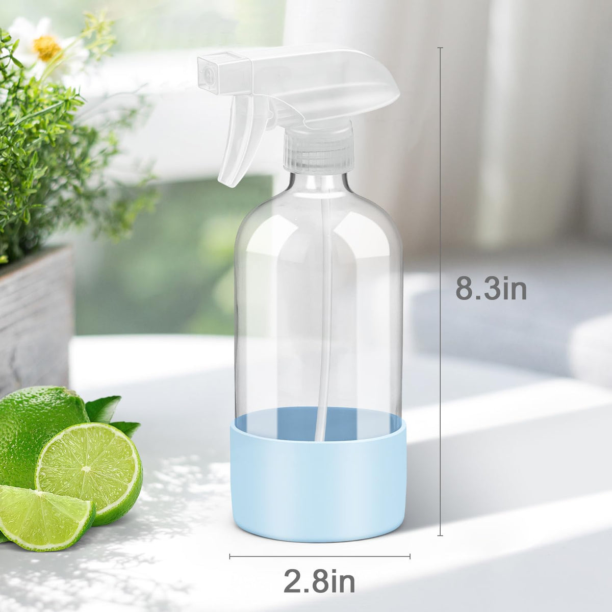 Rionisor 16 oz glass spray bottle filled with cleaning solution