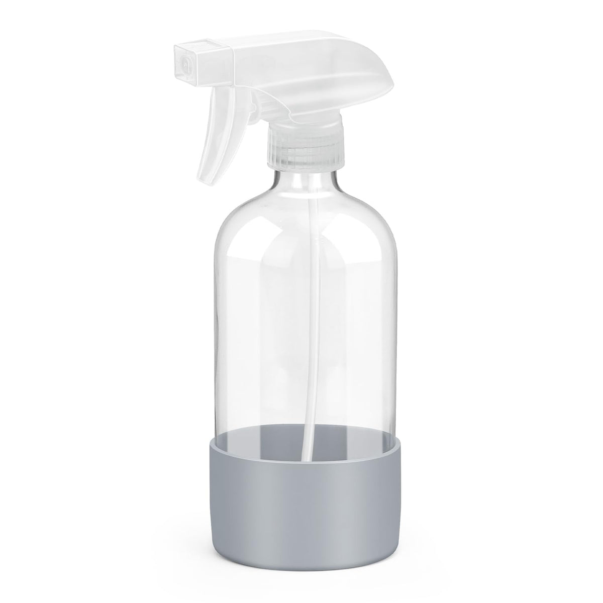 Rionisor 16 oz glass spray bottle front view with silicone sleeve