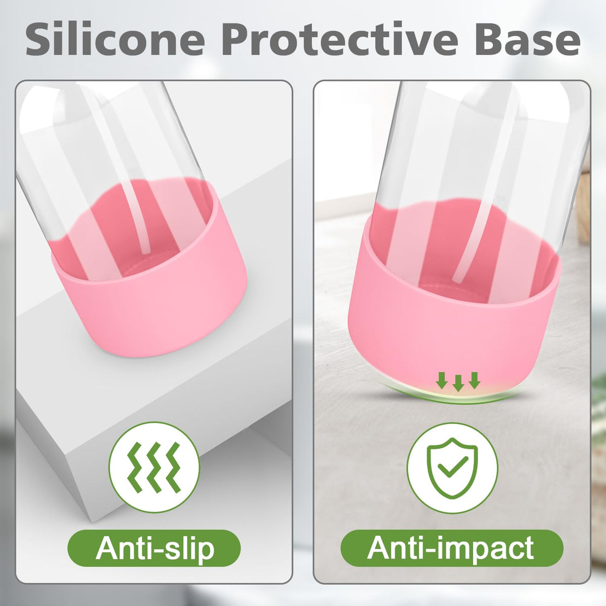Rionisor 16 oz spray bottle side view showing silicone sleeve protection