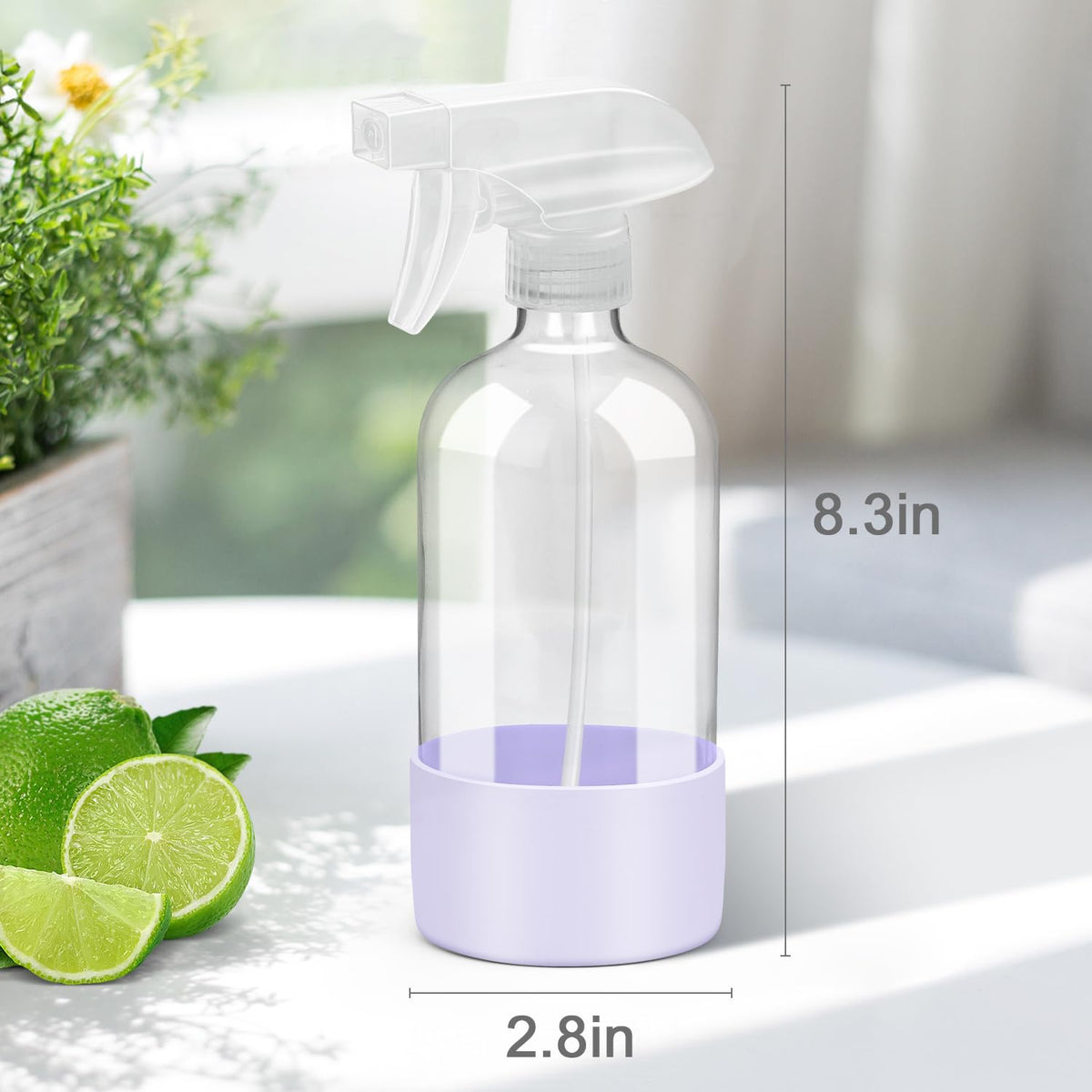 Rionisor Glass Spray Bottle 16 oz purple lifestyle use