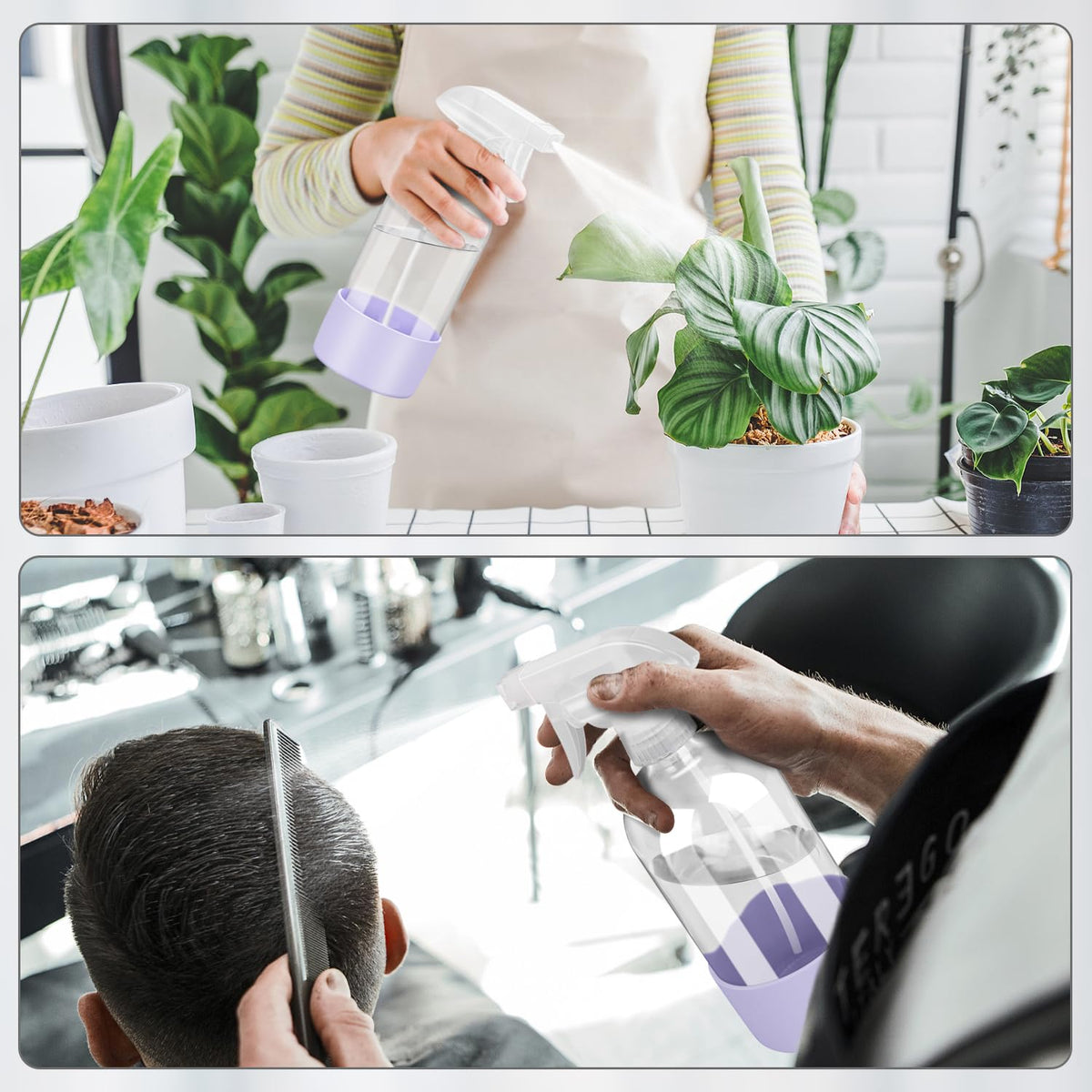 Rionisor Glass Spray Bottle 16 oz purple with cleaning solution