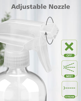 Rionisor glass spray bottle adjustable nozzle settings