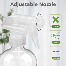 Rionisor glass spray bottle adjustable nozzle settings close-up