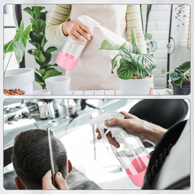 Rionisor glass spray bottle in use, misting plants