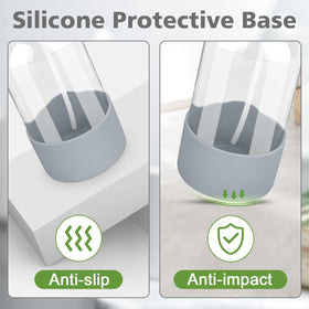 Rionisor glass spray bottle side view showing silicone protection