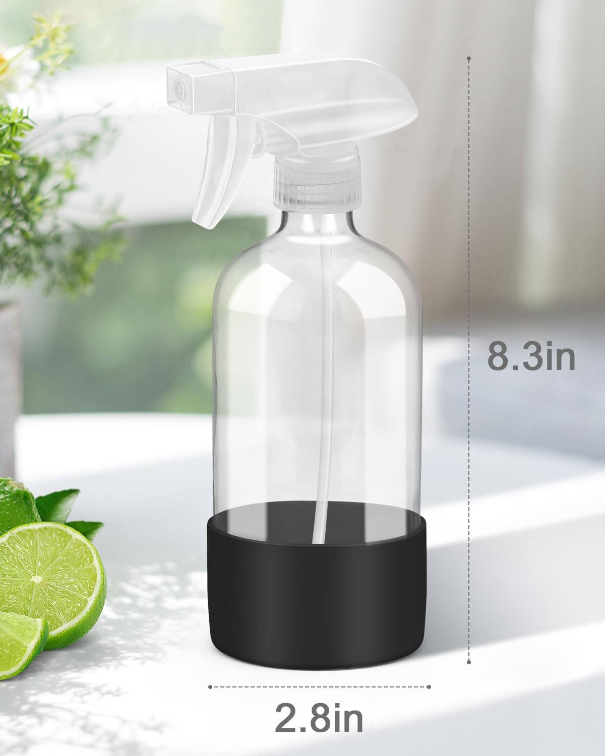 Rionisor glass spray bottle with cleaning solution inside