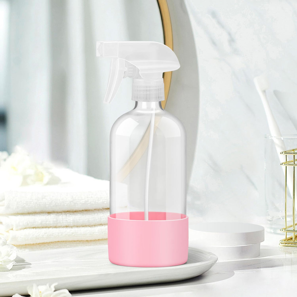 Rionisor glass spray bottle with labels and replacement cap