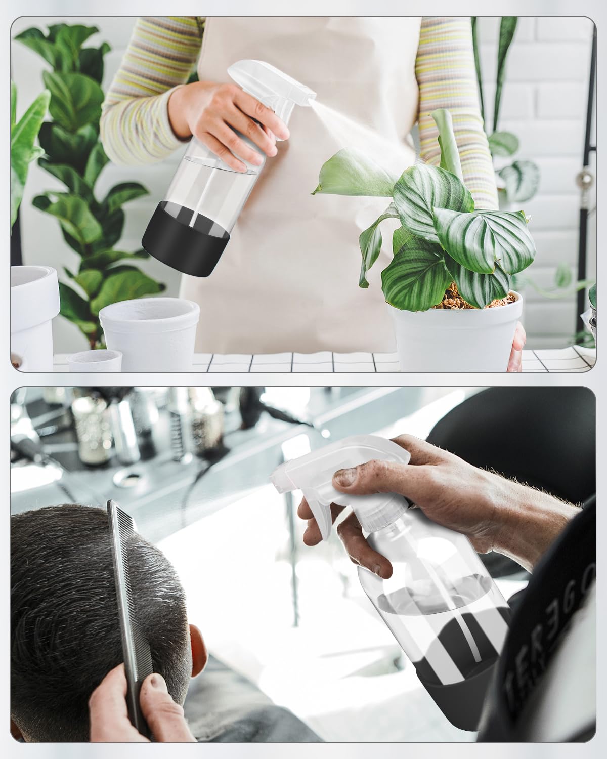 Rionisor glass spray bottle with labels for easy identification