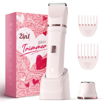 Risina 2-in-1 Bikini Trimmer front view with detachable heads