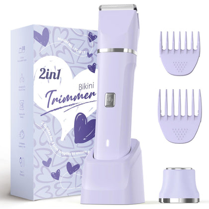 Risina 2-in-1 Bikini Trimmer front view with detachable heads