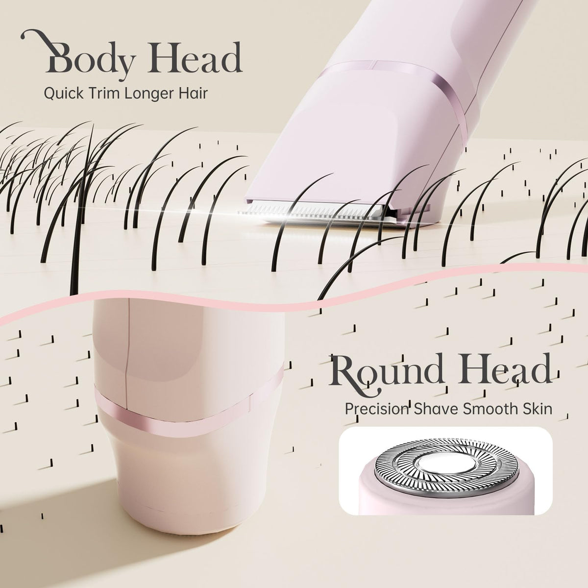 Risina 2-in-1 Bikini Trimmer with face shaver head
