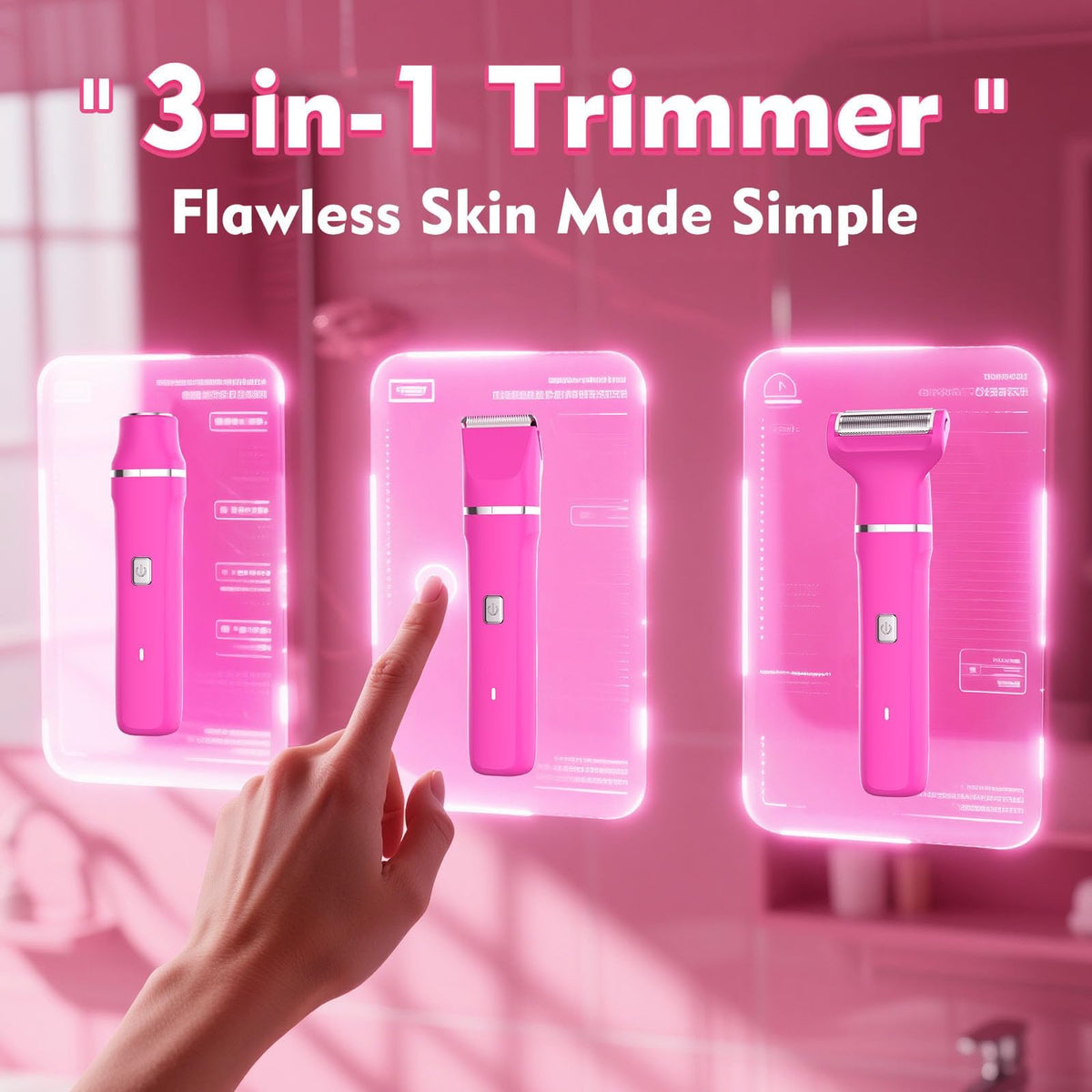 Risina 3-in-1 Trimmer with charging cable and accessories