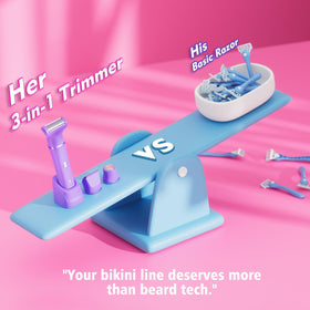 Risina Bikini Trimmer in a shower setting, showcasing waterproof feature