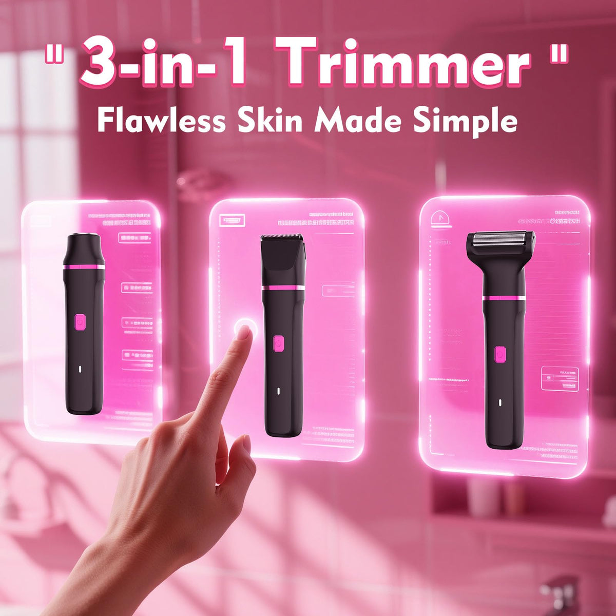 Risina Bikini Trimmer in shower setting with water