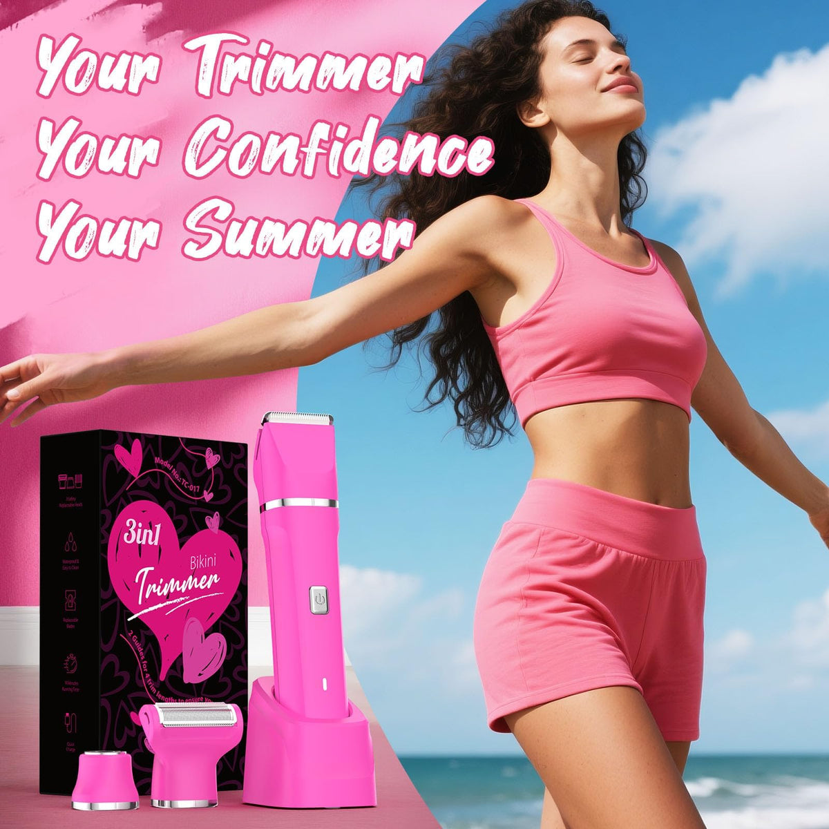 Risina Bikini Trimmer packaging showcasing product features