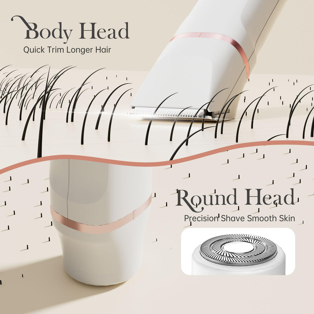 Risina bikini trimmer placed on a bathroom counter