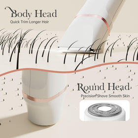 Risina bikini trimmer placed on a bathroom counter