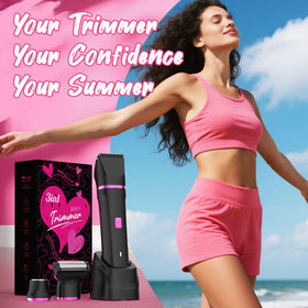 Risina Bikini Trimmer showing all included accessories