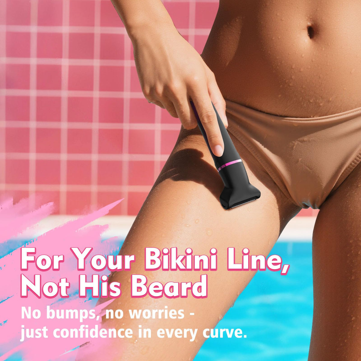 Risina Bikini Trimmer showing charging dock and cable