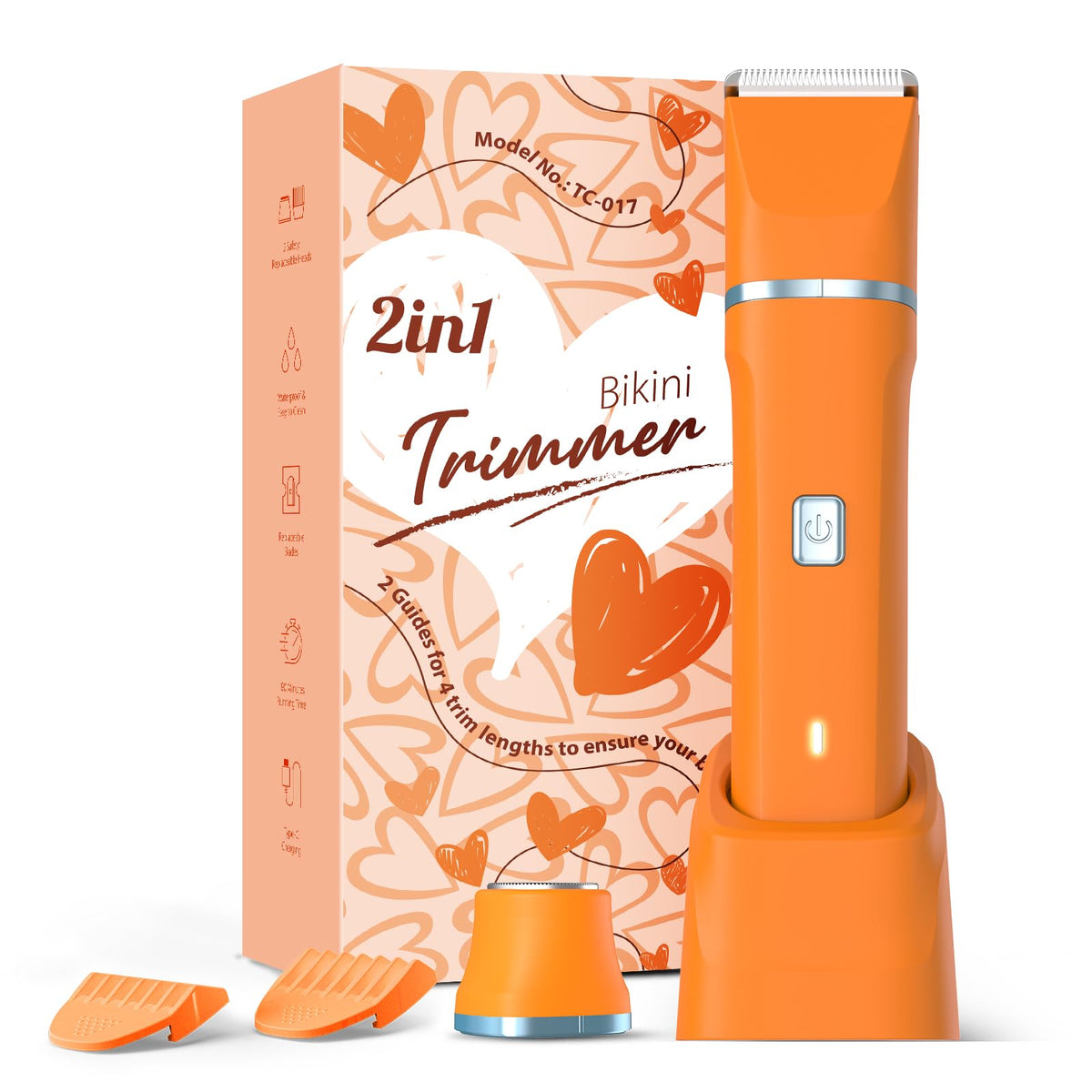 Risina Electric Razor for Women front view in orange