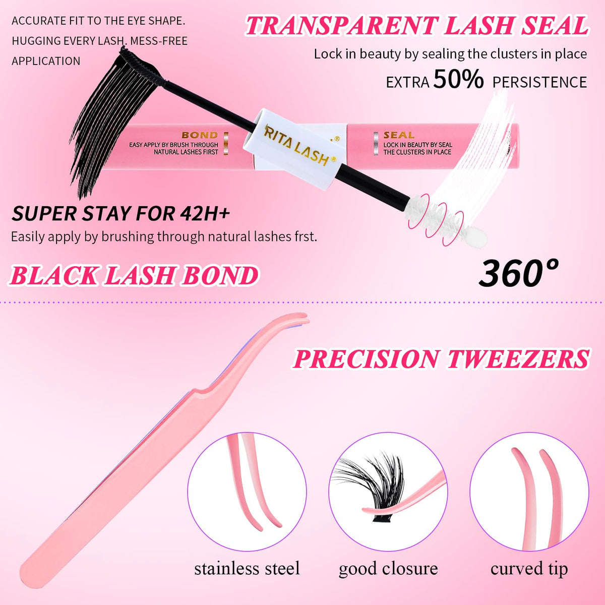 RITALASH 40D cluster lashes in packaging